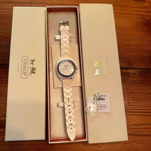 COACH 1308 watch -stainless steel casing/water resistant white band